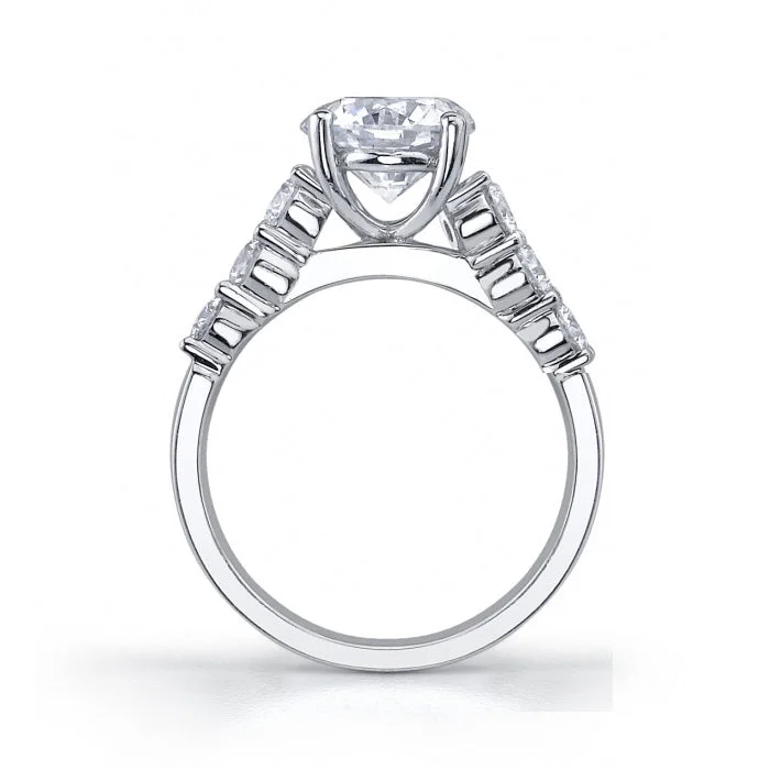 women's engagement rings sleek and modern -Mountz Collection Diamond Engagement Ring Semi-mounting in 14K White Gold