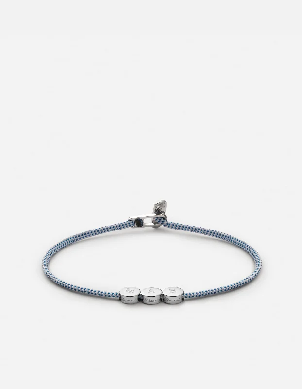 women's bracelets modern minimalist -Type Metric 2.5mm Rope Bracelet, Sterling Silver/Light Blue