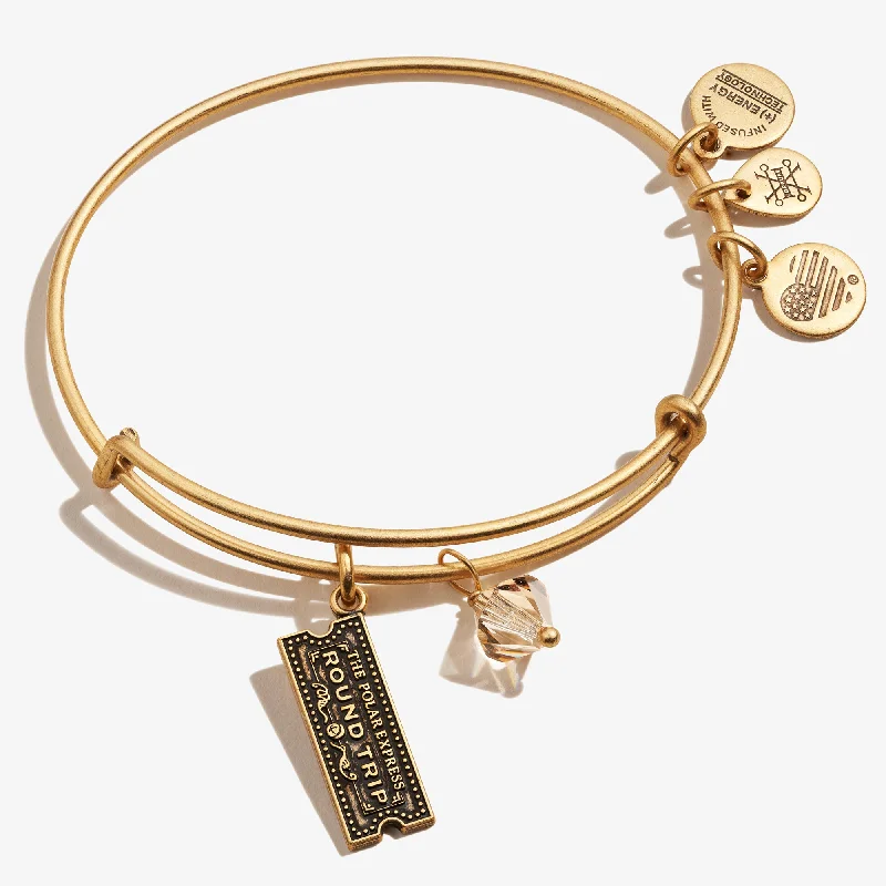 women's bracelets affordable fashion -The Polar Express™ Train Ticket Duo Charm Bangle