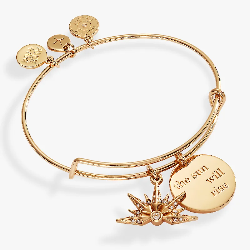 women's bracelets for mother -“The Sun Will Rise” Duo Charm Bangle