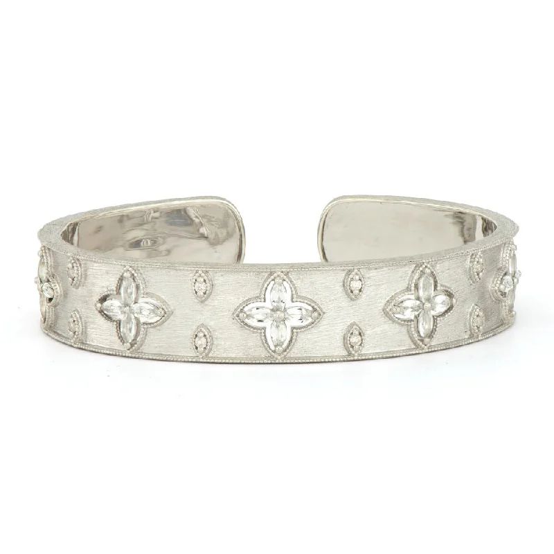 women's bracelets classic design -Jude Frances Sterling Silver Moroccan Floral Motif Wide Cuff