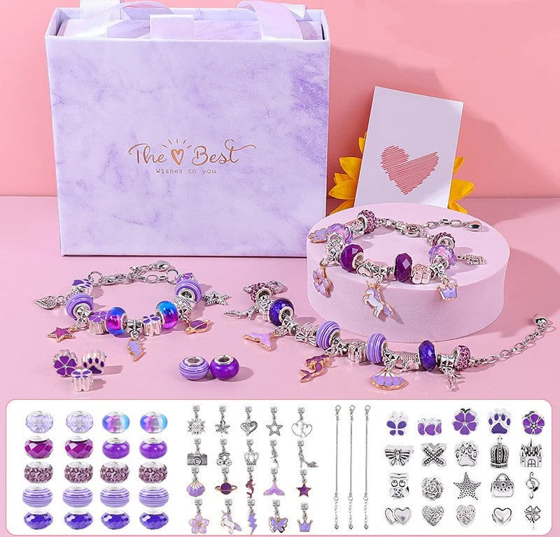 Purple Diy Bracelet Set (Gift Box)