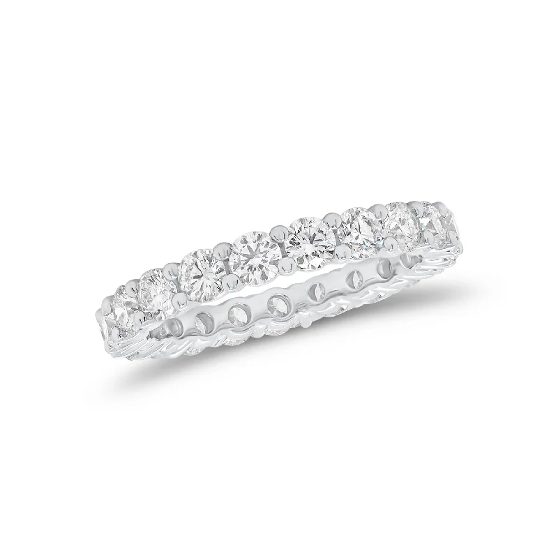 women's ring large size -Classic Shared Prong-Set Diamond Eternity Band