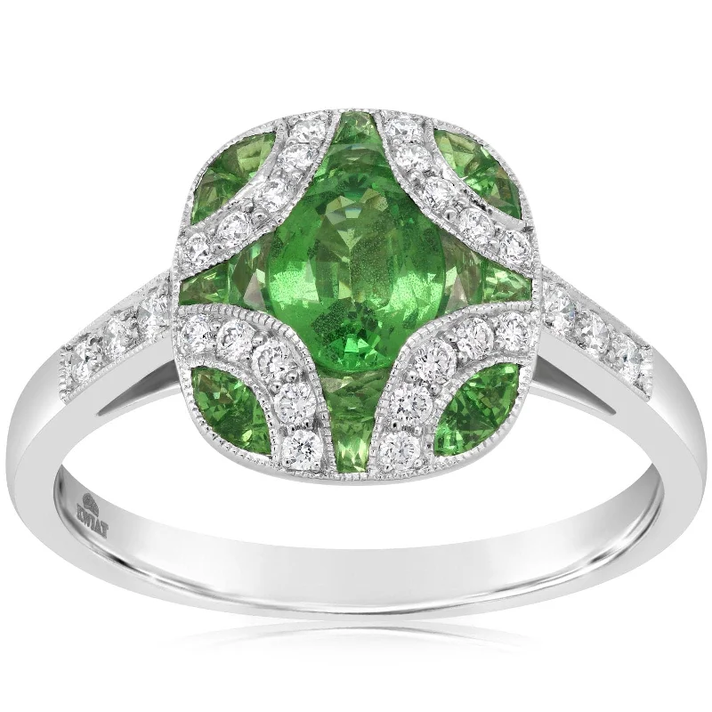 women's engagement rings high-end design -KWIAT Argyle Tsavorite & Diamond Ring