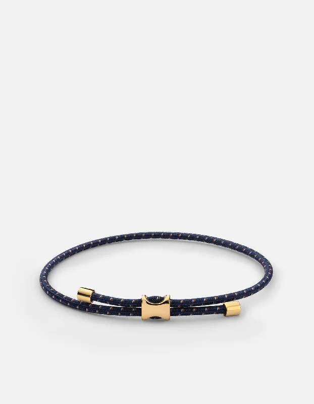 women's bracelets for wedding -Orson Pull Bungee Rope Bracelet, Gold Vermeil