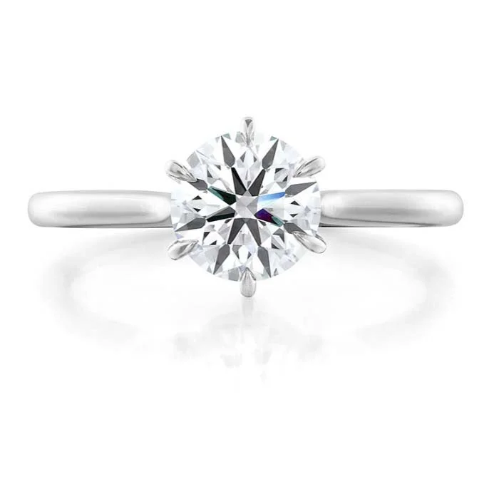 women's engagement rings boho style -Hearts On Fire .50CT Camilla Six-Prong Solitaire Complete Engagement Ring in Platinum