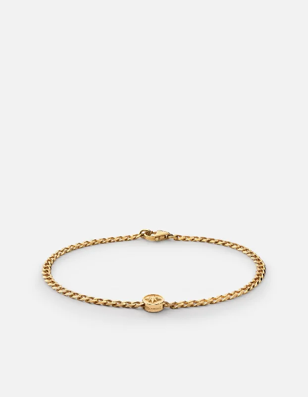 women's bracelets open cuff -North Star Chain Bracelet, Gold Vermeil