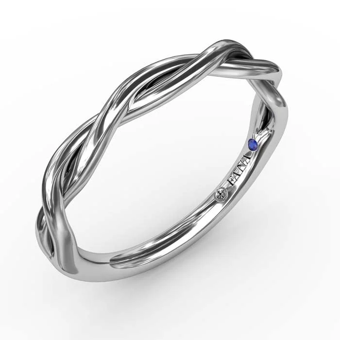 women's engagement rings special edition -Fana Elegantly Twisted Wedding Band in 14K White Gold