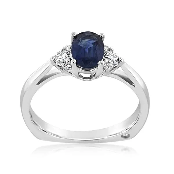 women's engagement rings split shank -Sapphire & Diamond Ring