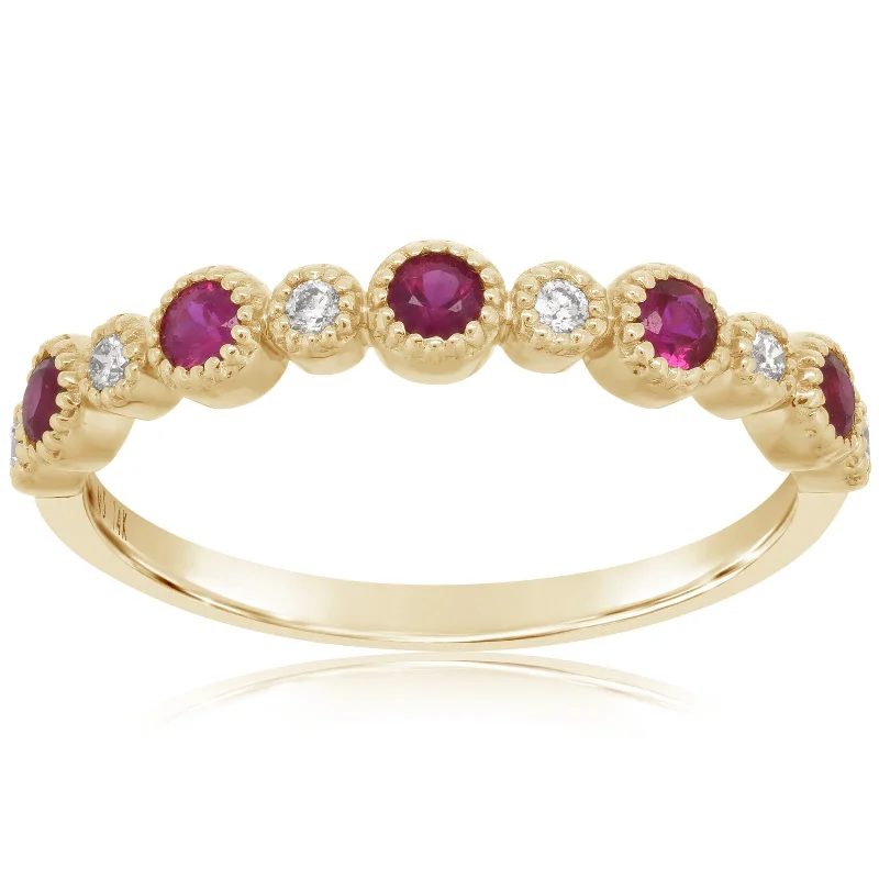 women's engagement rings vintage gold -MY STORY Ruby & Diamond Ring