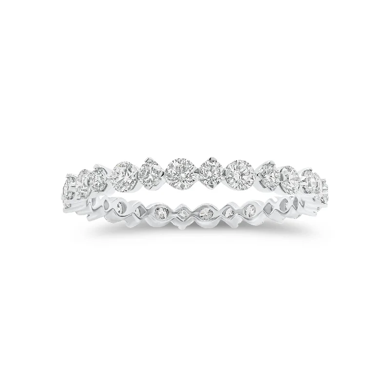 women's ring pave setting -Circles & Diamonds Eternity Ring