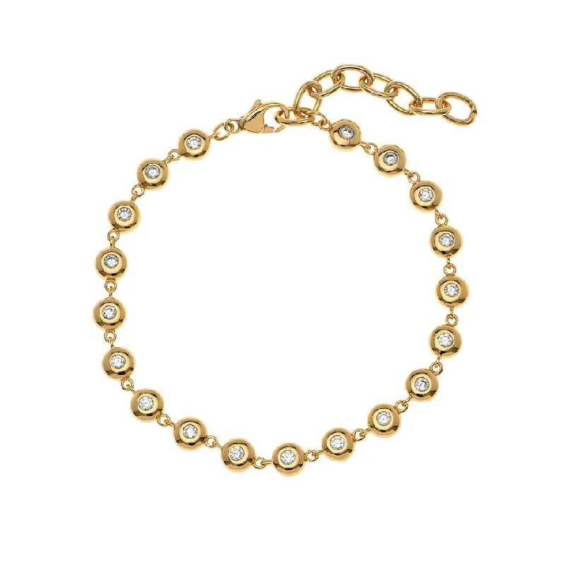 women's bracelets hammered texture -Goldbug Bezel Bracelet