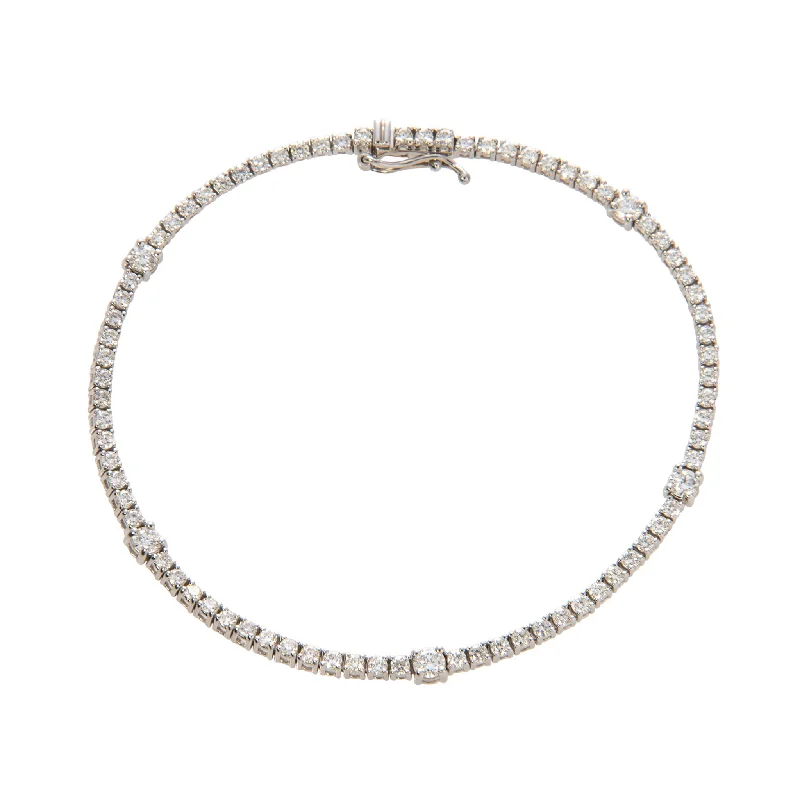 women's bracelets diamond -2ctw Diamond Station 14K White Gold Tennis Bracelet