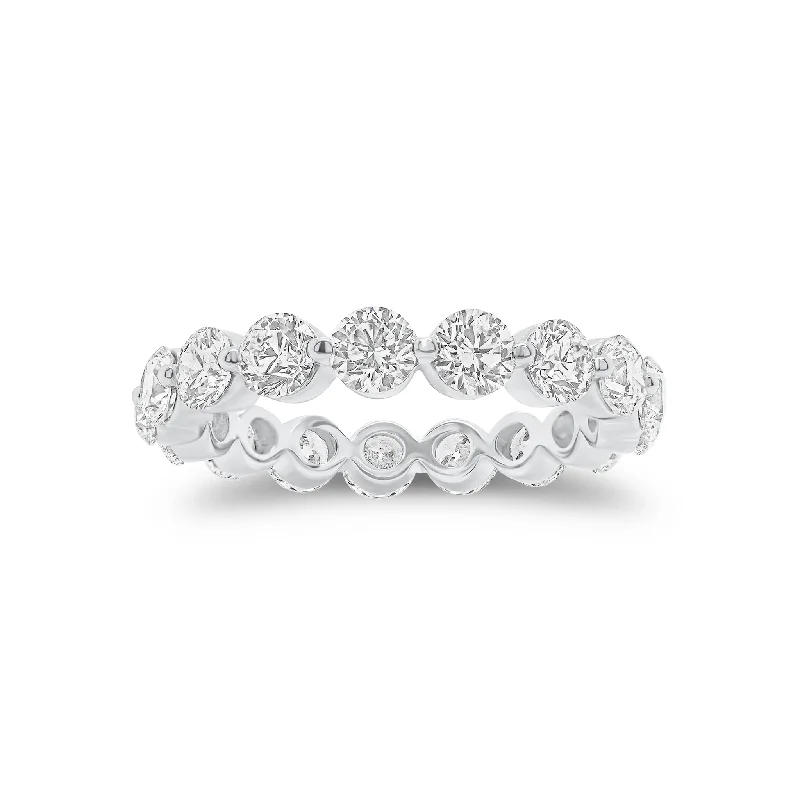 women's ring adjustable band -Large Single-prong Diamond Eternity Ring