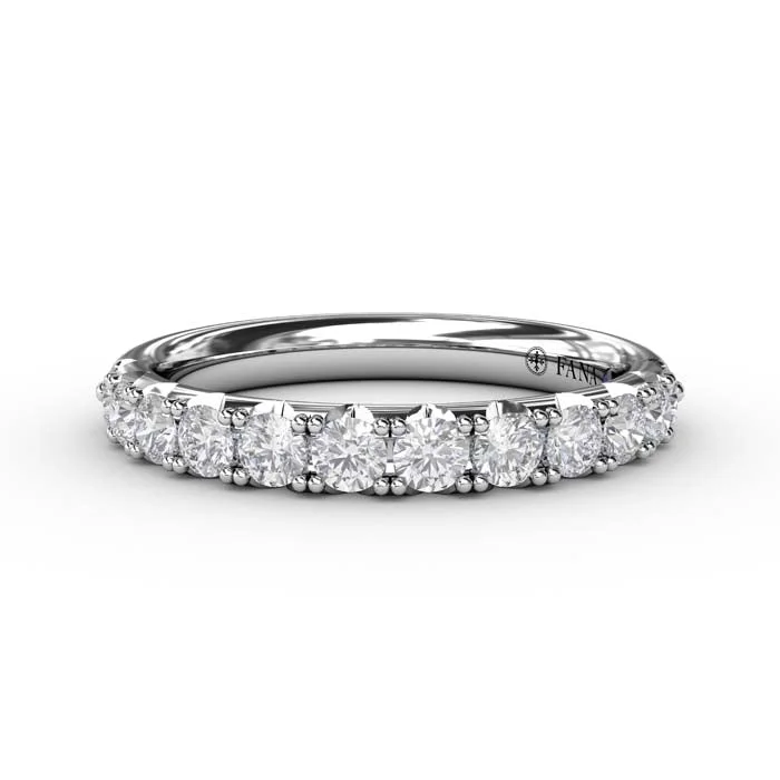 women's engagement rings handcrafted masterpiece -Fana Pavé Diamond Wedding Band in 14K White Gold