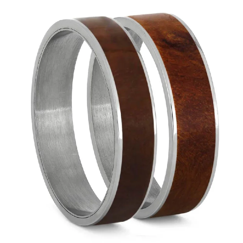 women's ring small size -Ironwood Burl Wood Inlay Components for Modular Rings