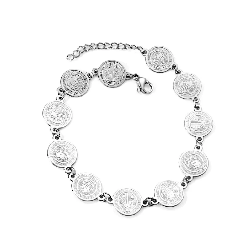 Steel 11 Circles Portrait Bracelet