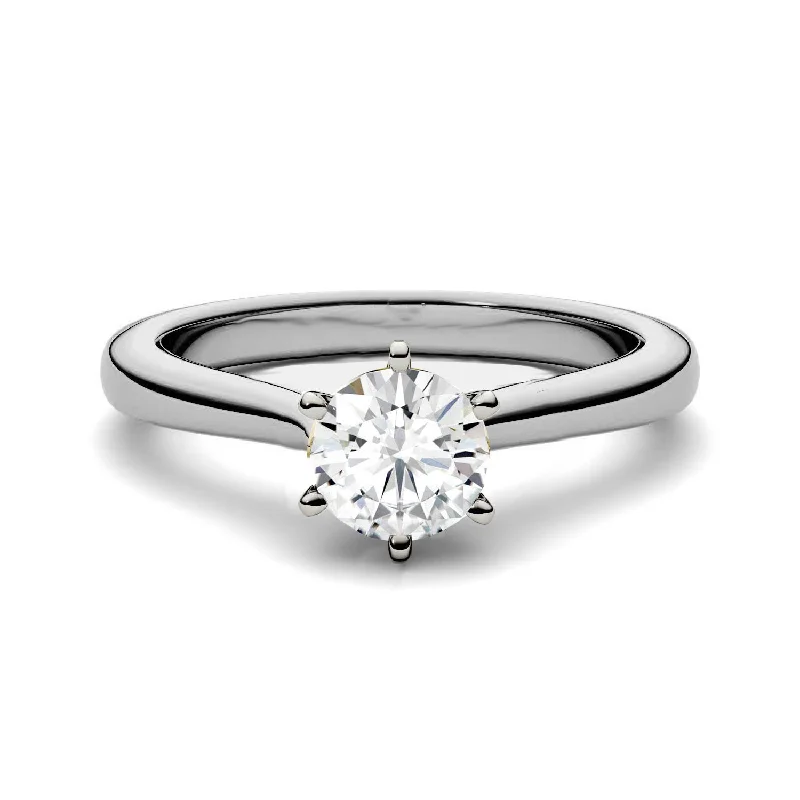 women's ring sun and moon -5mm Charles & Colvard Moissanite Solitaire