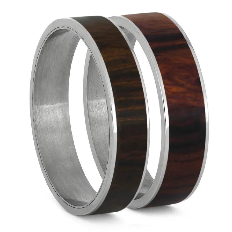 women's ring adjustable -Ironwood Inlay Components for Modular Rings