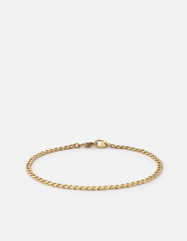 women's bracelets minimalist -Mini Annex Cuban Chain Bracelet II, 14k Gold