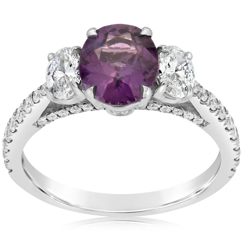 women's engagement rings customizable -Lavender Sapphire & Diamond Ring