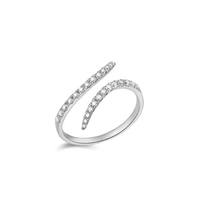 women's ring classic solitaire -Petite Diamond Swirl Fashion Ring