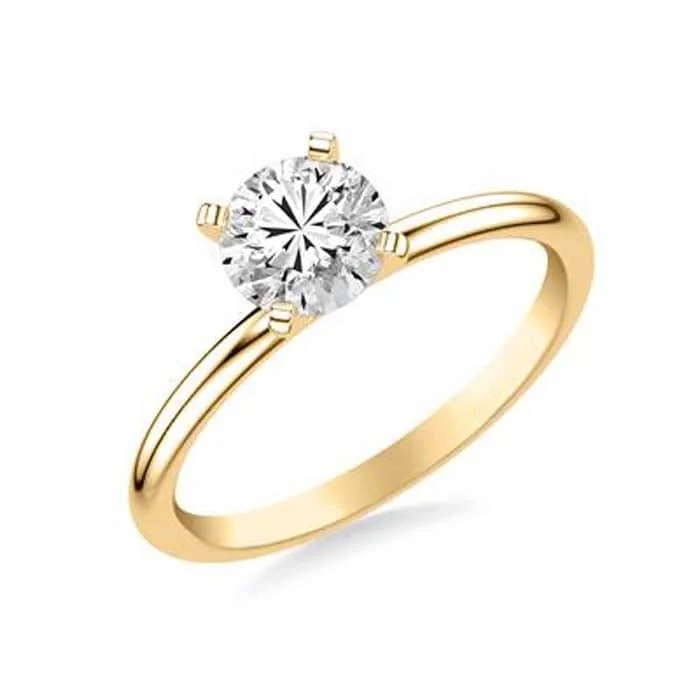 women's engagement rings ruby -Mountz Collection .70CT Classic Solitaire Round Center Engagement Ring in 14K Yellow Gold