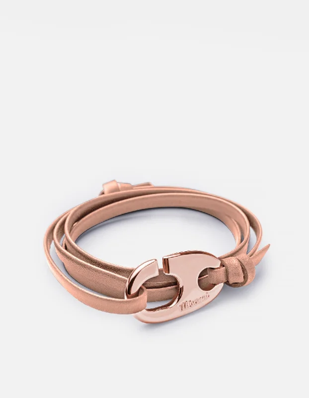 women's bracelets bold fashion -Brummel Hook Bracelet, Rose Plated