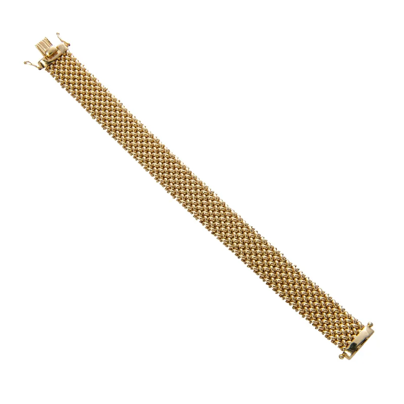 women's bracelets silver -18K Yellow Gold Italian Woven Mesh Bracelet