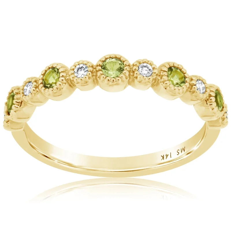 women's engagement rings marquise cut -MY STORY Peridot & Diamond Ring