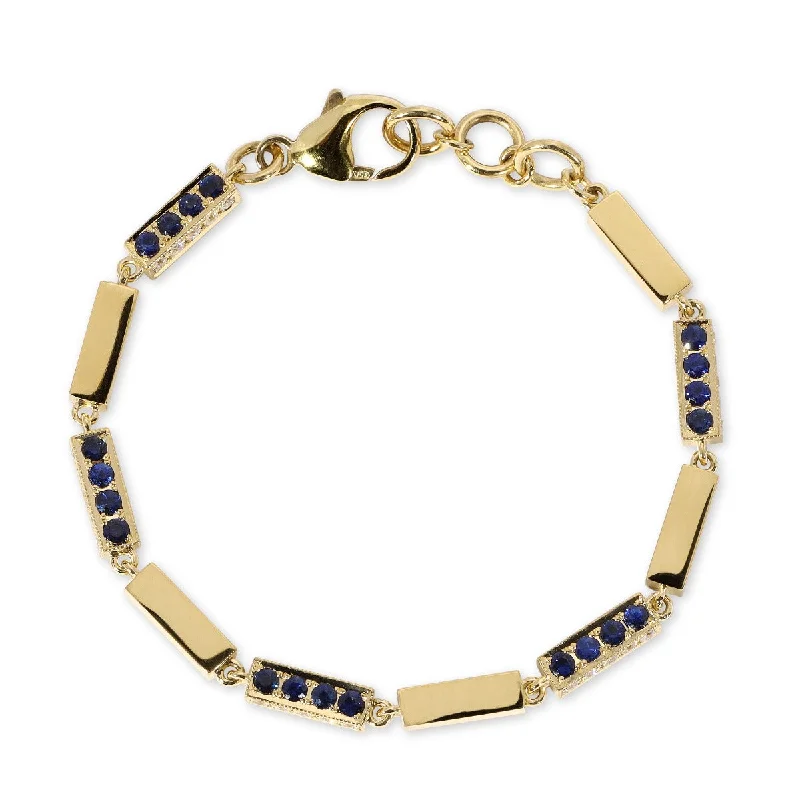 women's bracelets classic design -Single Stone Diamond & Sapphire Giana Bracelet