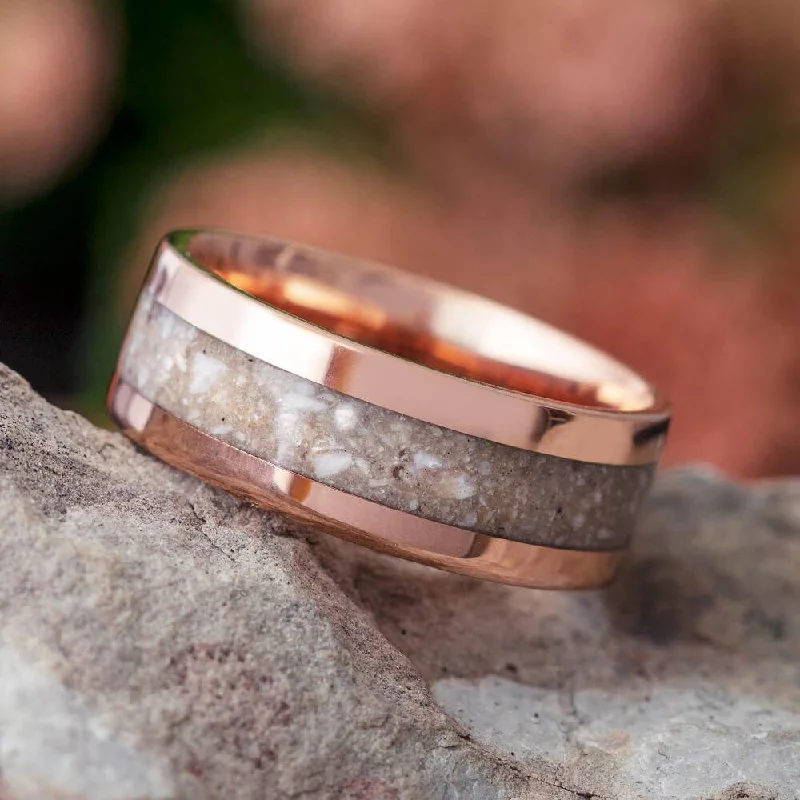 women's ring charm rings -Solid Rose Gold Remembrance Ring