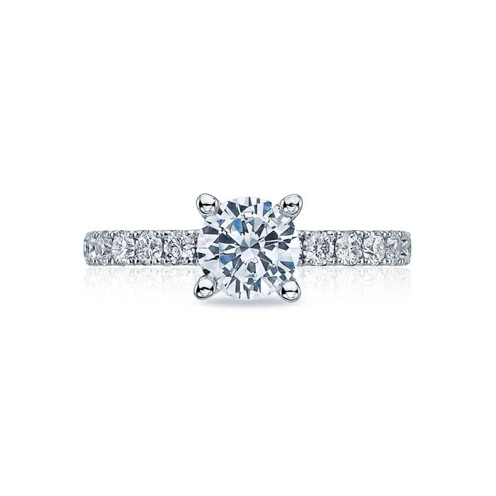 women's engagement rings moon and stars -Tacori Clean Crescent Engagement Ring Semi Mount in 18K White Gold with Diamonds