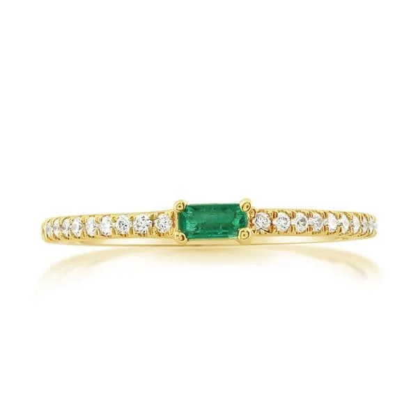 women's engagement rings diamond -MY STORY Emerald & Diamond Ring