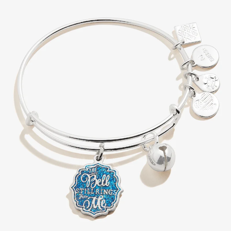 women's bracelets princess cut stones -The Polar Express™ 'The Bell Still Rings' Duo Charm Bangle