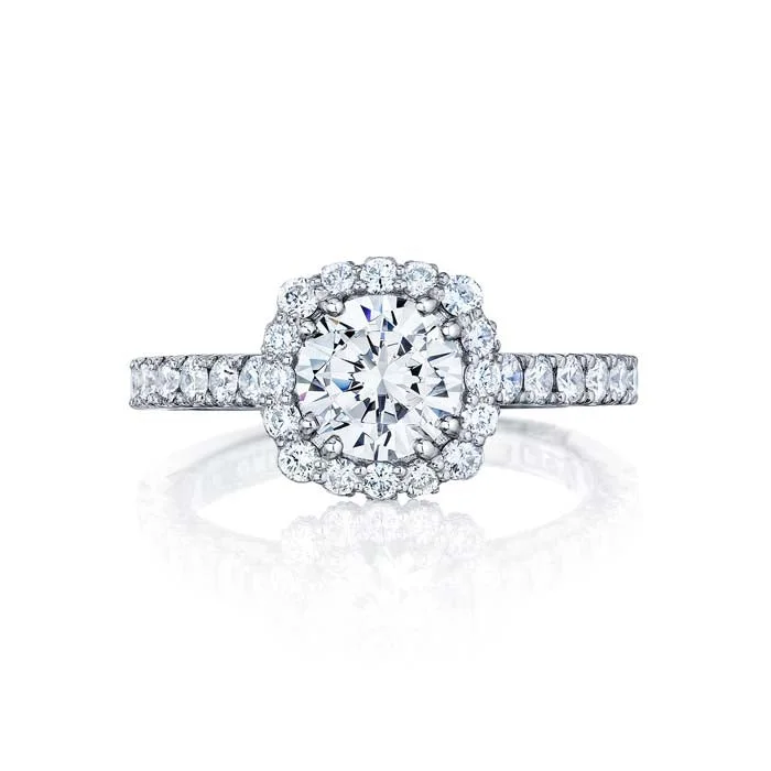 women's engagement rings designer brand -Tacori Full Bloom Collection Engagement Ring Semi Mount 18K White Gold with Diamonds