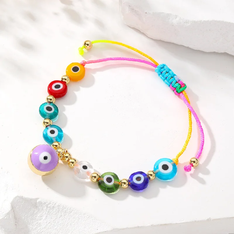 Colorful Beads Zi Purple Eye Bracelet