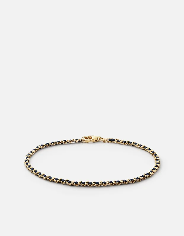 women's bracelets round cut stones -2mm Braided Chain Bracelet, Gold Vermeil