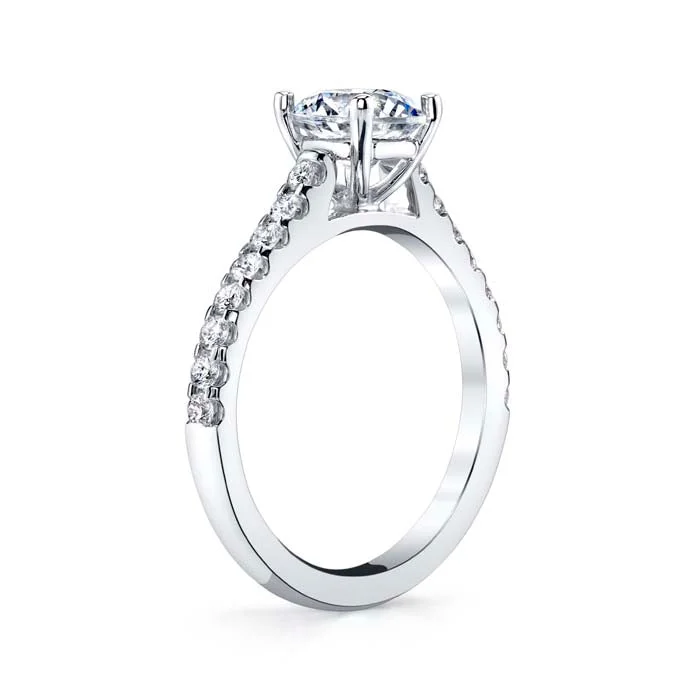 women's engagement rings handcrafted masterpiece -Mountz Collection .28CTW Diamond "U" Prong Engagement Ring Semi-Mounting in 14K White Gold