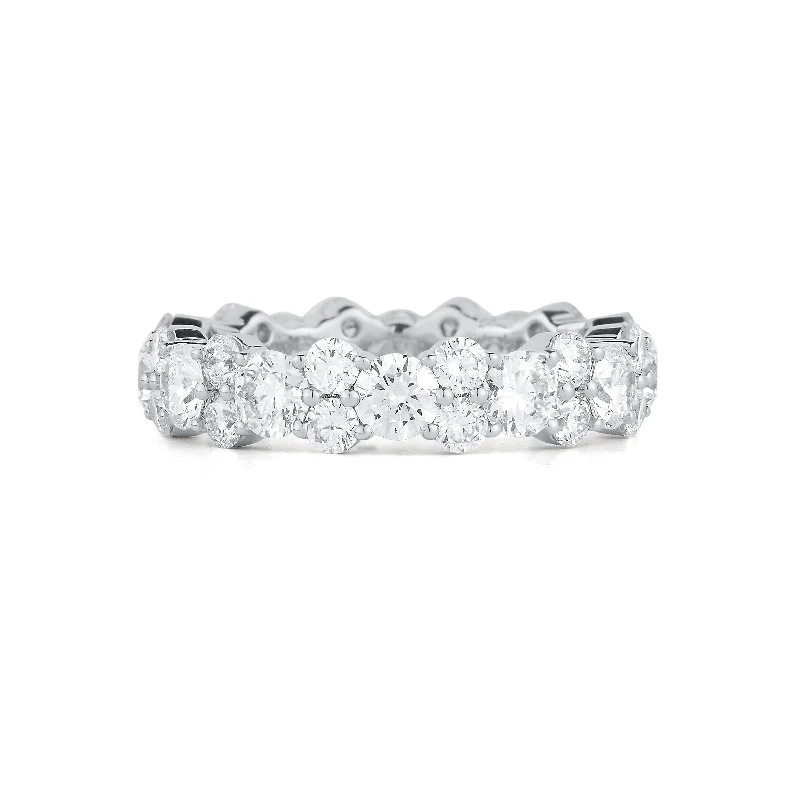 women's ring affordable price -Staggered Diamond Eternity Band