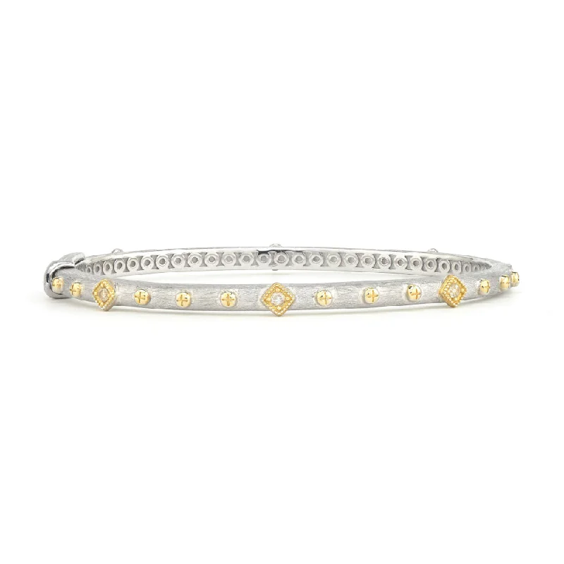 women's bracelets elegant look -Jude Frances Mixed Metal Alternating Kite Bangle