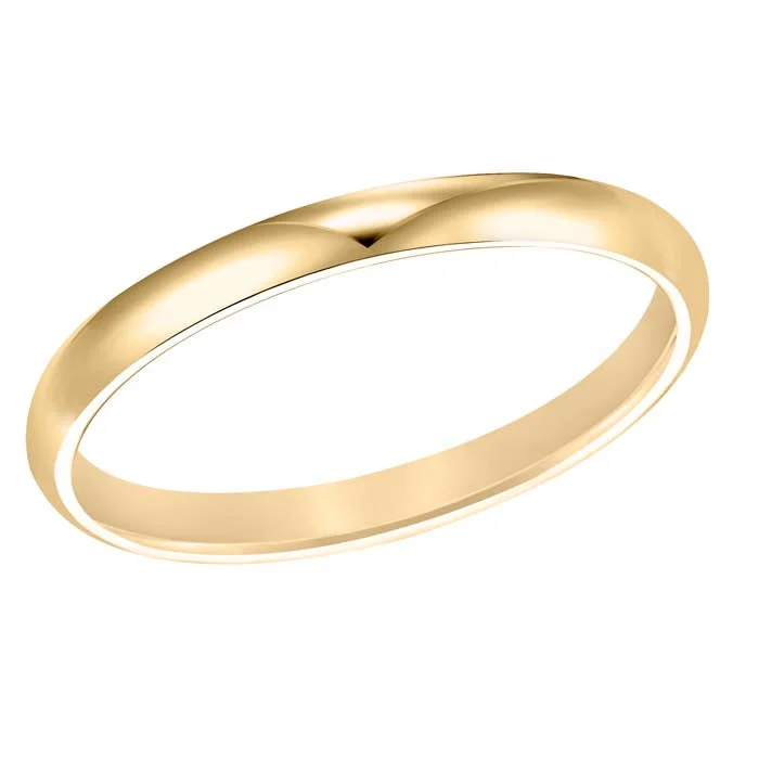 women's engagement rings for sensitive skin -Goldman 2MM Low Dome Wedding Band in 14K Yellow Gold - Size 5