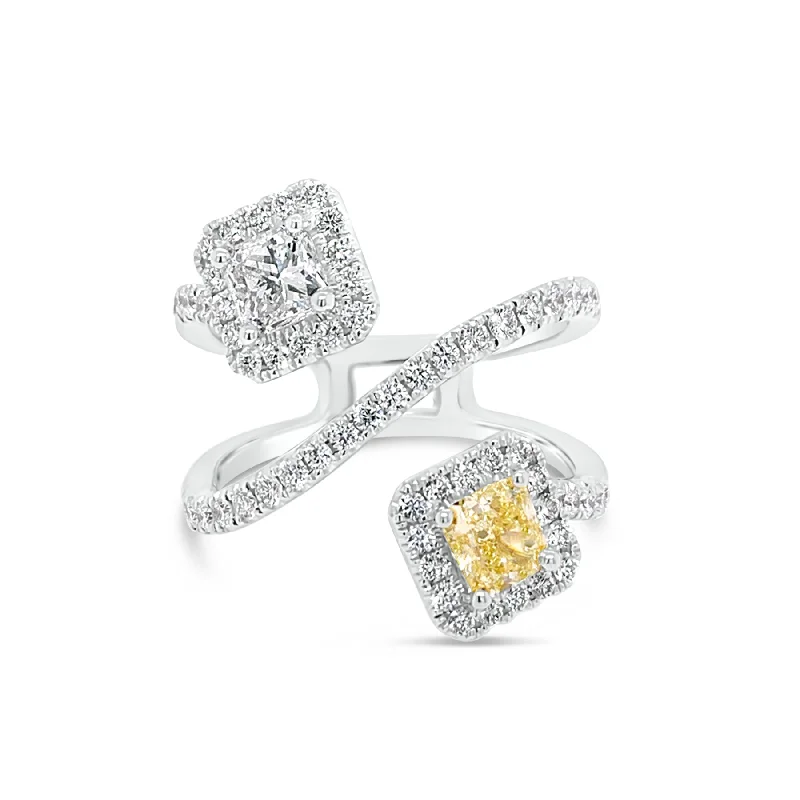 women's ring gold -Yellow Diamond Wrap Ring