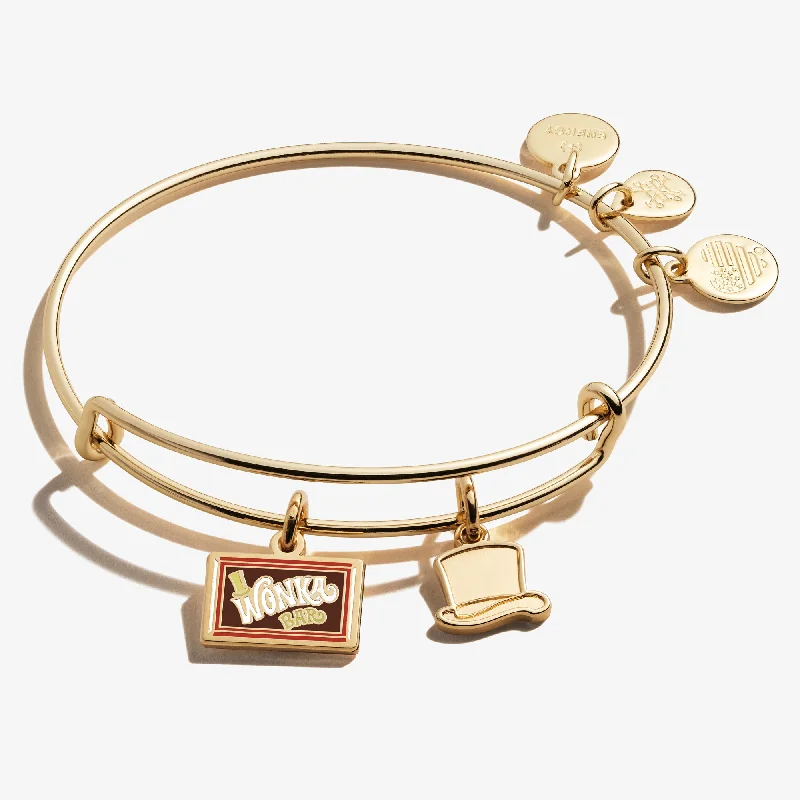 women's bracelets modern minimalist -Willy Wonka Bar + Hat Duo Charm Bangle