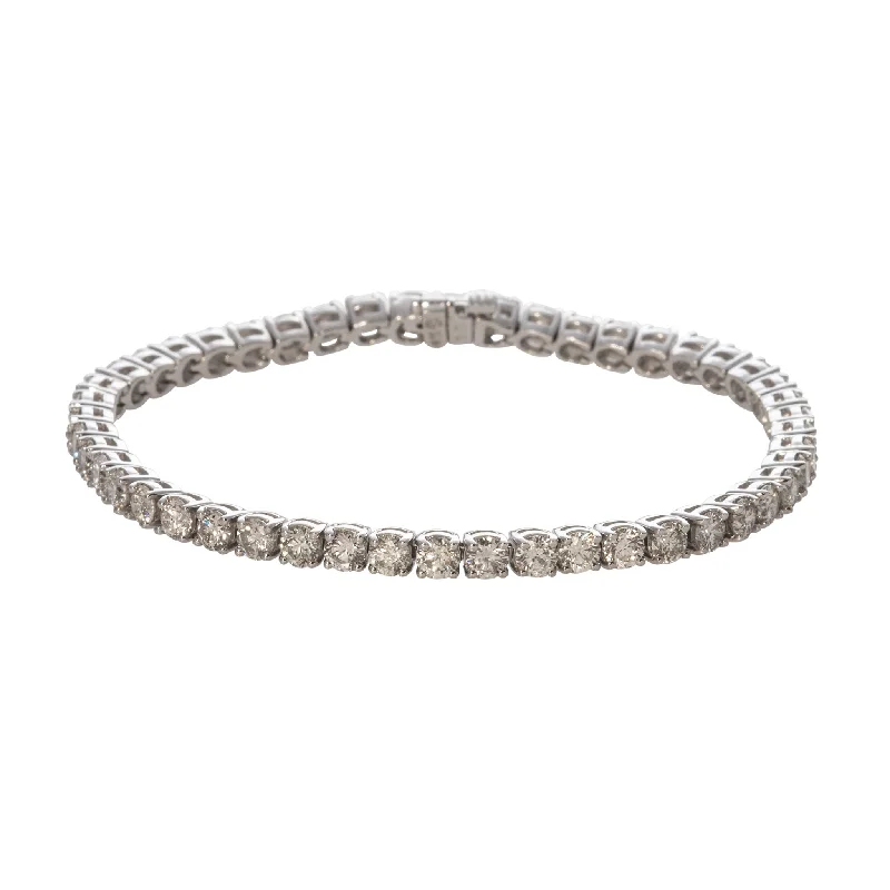 women's bracelets personalized engraving -8ct Round Brilliant Diamond 14K White Gold Tennis Bracelet