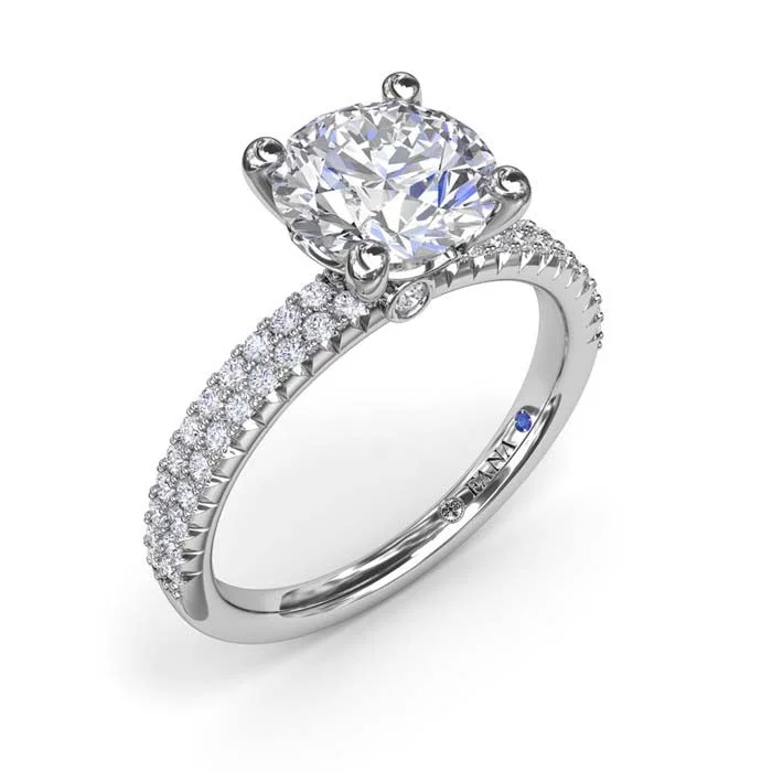 women's engagement rings classic elegance -Fana Pave' Diamond Engagement Ring in 14K White Gold