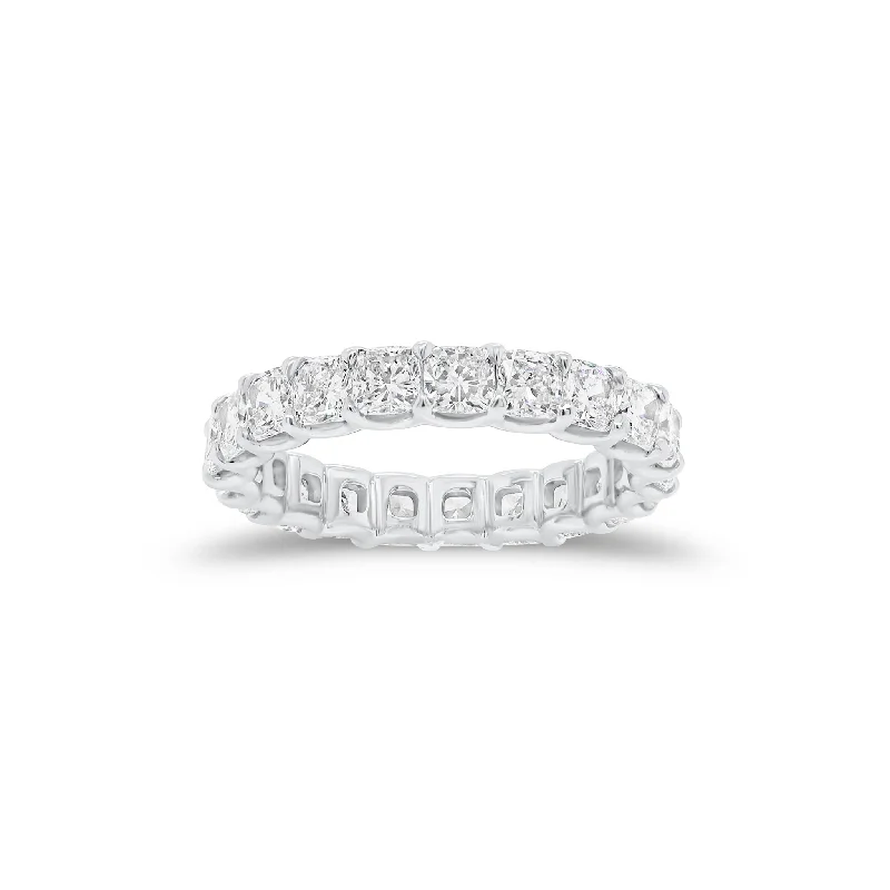 women's ring with heart shape -Cushion-Cut Diamond Eternity Ring