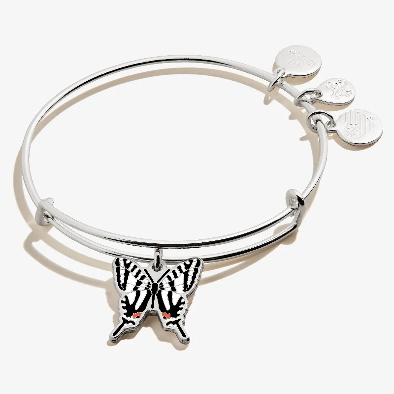 women's bracelets elegant touch -Zebra Swallowtail Butterfly Charm Bangle