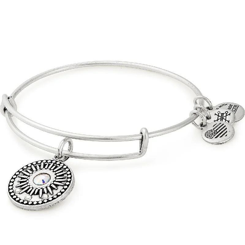 women's bracelets fine craftsmanship -Sun Crystal Charm Bangle