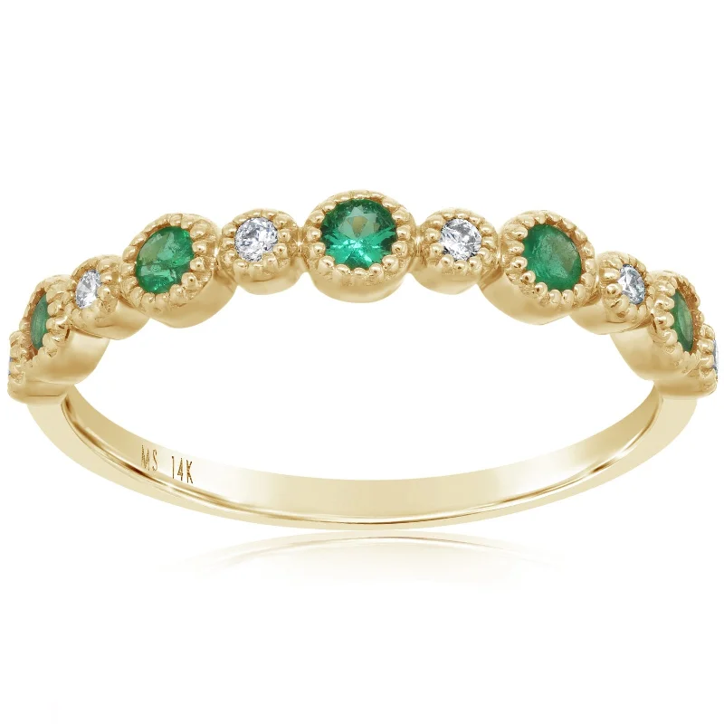 women's engagement rings for sensitive skin -MY STORY Emerald & Diamond Ring